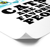 Leuke moderne sarcastische turquoise kat zwart vet poster (Hoek)