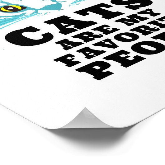 Leuke moderne sarcastische turquoise kat zwart vet poster (Hoek)