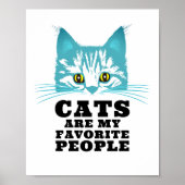 Leuke moderne sarcastische turquoise kat zwart vet poster (Voorkant)