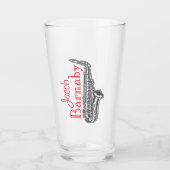 Leuke moderne saxofoon band muzikant glas cup (Voorkant)