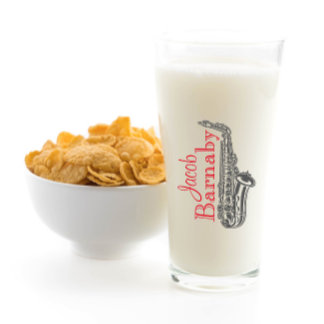 Leuke moderne saxofoon band muzikant glas cup