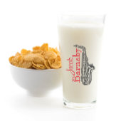 Leuke moderne saxofoon band muzikant glas cup