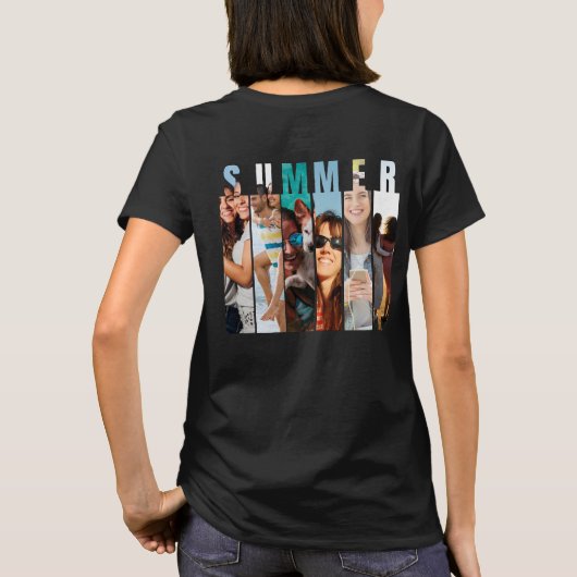 Leuke Moderne Selfie Collage 12 Foto Custom Mement T-shirt (Achterkant)