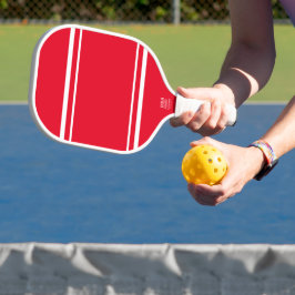Leuke moderne sportieve helder rood witte racestre pickleball paddle
