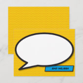 Leuke moderne spraakballon gepersonaliseerd notitiekaartje (Voorkant / Achterkant)