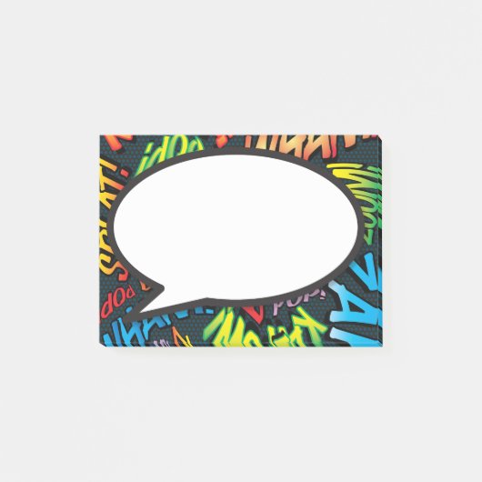 Leuke moderne spraakballon in stripstijl post-it® notes (Voorkant)