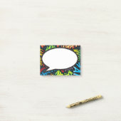 Leuke moderne spraakballon in stripstijl post-it® notes (Op bureau)