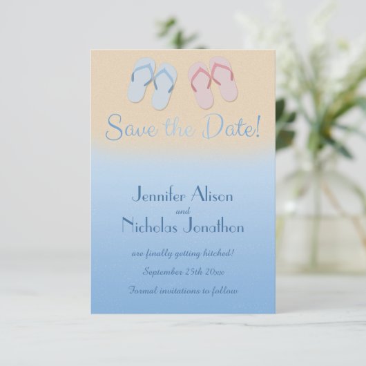 Leuke moderne strand slippers sandalen Save the Da Kaart (Staand voorkant)