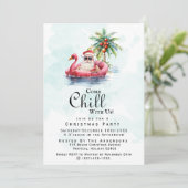 Leuke moderne strand thema kerstfeest kaart (Staand voorkant)