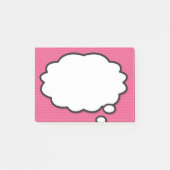Leuke moderne stripboek denk bubbel roze post-it® notes (Voorkant)
