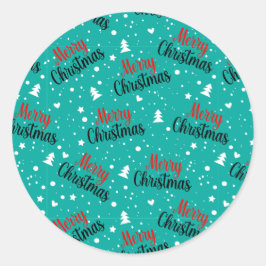 Leuke Moderne Teal Kerstmis Script Ronde Sticker