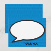 Leuke moderne tekstballonbericht in stripboekstijl notitiekaartje (Voorkant / Achterkant)