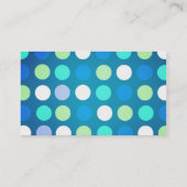 Leuke, moderne, trendy, grote blauwe, groene polka visitekaartje (Achterkant)