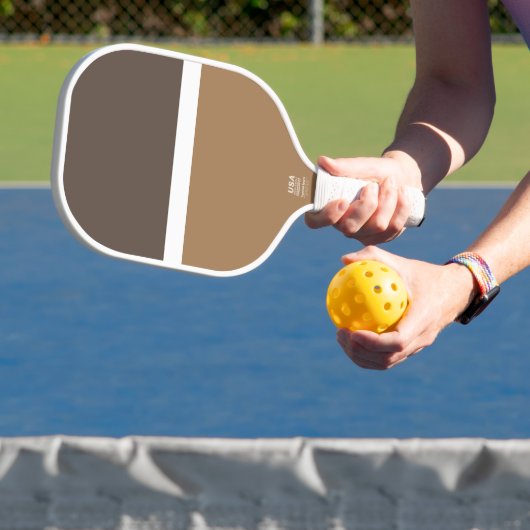 Leuke moderne tweedelige bruine gebandeerde kleurb pickleball paddle (Insitu)