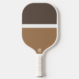 Leuke moderne tweekleurige bruine band kleurenblok pickleball paddle