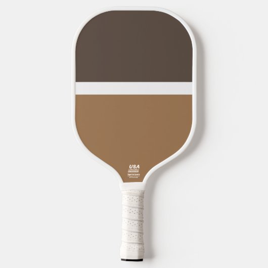 Leuke moderne tweekleurige bruine band kleurenblok pickleball paddle (Achterkant)