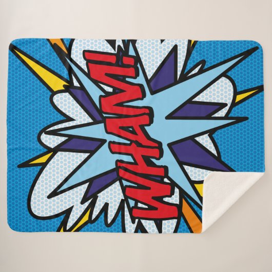 Leuke moderne typografische stripboek WHAM leuk Sherpa Deken (Voorkant (horizontaal))