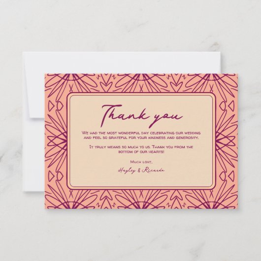 Leuke moderne unieke bruiloft bedankkaarten bedankkaart (Voorkant)