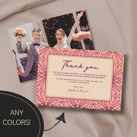 Leuke moderne unieke bruiloft bedankkaarten bedankkaart
