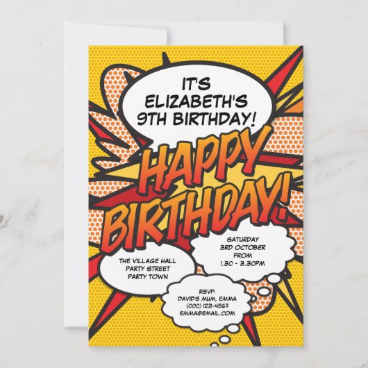 Leuke moderne verjaardagsfeest uitnodiging voor el (Voorkant)