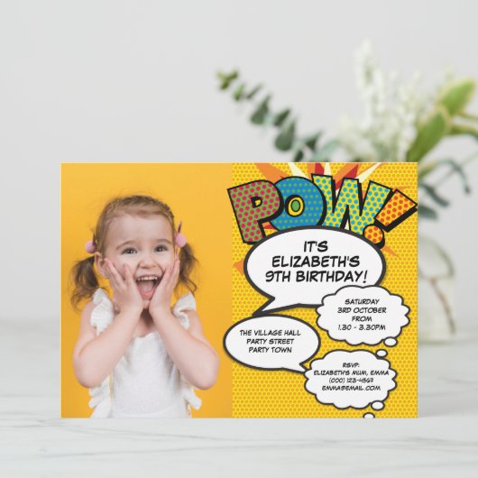 Leuke moderne verjaardagsfeestje fotostrip elke le kaart (Staand voorkant)