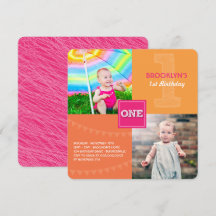Leuke moderne vierkante EEN foto baby meisje 1e ve