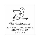 Leuke moderne vogel op tak | Retouradres Zelfinktende Stempel (Design)