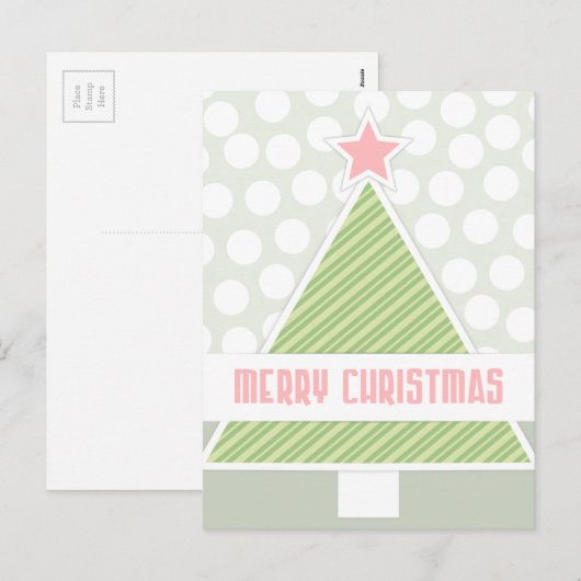 Leuke moderne vrolijke kerstboom feestdagenkaart (Voorkant / Achterkant)