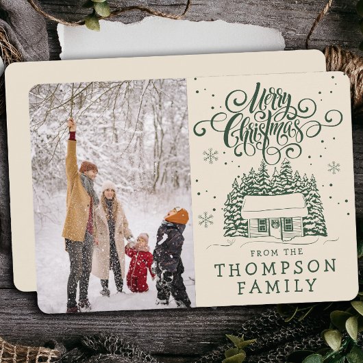 Leuke Moderne Vrolijke Kerstboom Script Typografie Feestdagenkaart