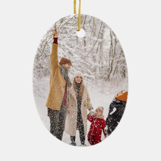 Leuke Moderne Vrolijke Kerstboom Script Typografie Keramisch Ornament (Achterkant)