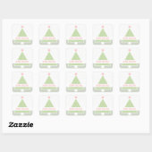 Leuke moderne vrolijke kerstboom vierkante sticker (Vel)