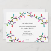 Leuke moderne vrolijke kerstfeestelijke lichten Fo Feestdagenkaart (Achterkant)