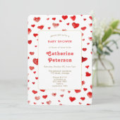 Leuke moderne Waterverf rode harten Kaart (Staand voorkant)