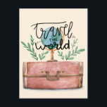 leuke moderne waterverf van de zomertijd briefkaart<br><div class="desc">schattig waterverf illustratie briefkaart || Eurotrip met vrienden</div>