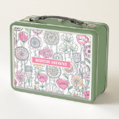 Leuke Moderne Whimsical Waterverf Bloemen Aangepas (Achterkant)