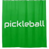 Leuke moderne witte PICKLEBALL tekst op helder gro Douchegordijn (Voorkant)