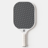 Leuke moderne witte stippen op medium grijs pickleball paddle (Voorkant)