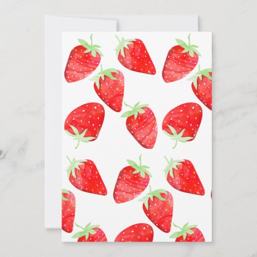 Leuke Moderne Zomer Strawberry Botanische Waterver Kaart (Achterkant)