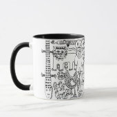 Leuke moderne zwart-wit kunst van wilde dieren mok (Links)