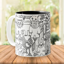 Leuke moderne zwart-wit kunst van wilde dieren