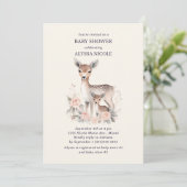 Leuke Moeder Baby Herten Baby Meisje Douche Kaart (Staand voorkant)