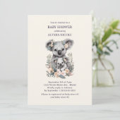 Leuke Moeder Baby Koala Meisje Baby shower Kaart (Staand voorkant)