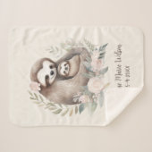 Leuke Moeder Baby Luiaard Naam GeboorteDatum Sherpa Deken (Voorkant (horizontaal))