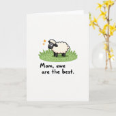 Leuke Moeder Cartoon Schaap Kaart (Gele Bloem)