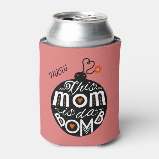Leuke Moeder da Bomb Custom Monogram Moederdag Blikjeskoeler (Blikje Voorkant)