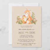 Leuke Moeder en Baby Fox Woodland Baby shower Kaart (Voorkant)