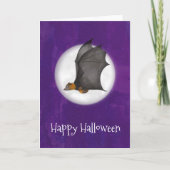 Leuke moeder en baby vleermuis Halloween kaart (Voorkant)