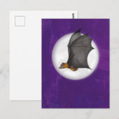 Leuke moeder en baby vleermuis in een nachtelijke  briefkaart (Voorkant / Achterkant)