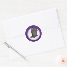 Leuke moeder en baby vleermuis ronde stickers