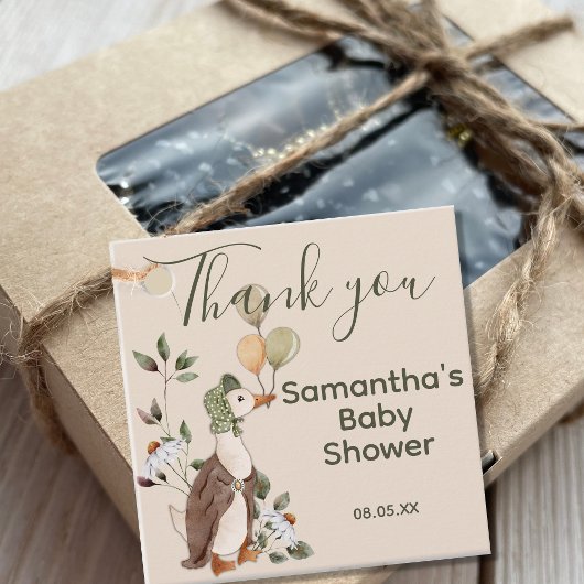 Leuke moeder gans madeliefjes Baby shower dank u Bedankjes Labels